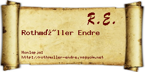 Rothmüller Endre névjegykártya
